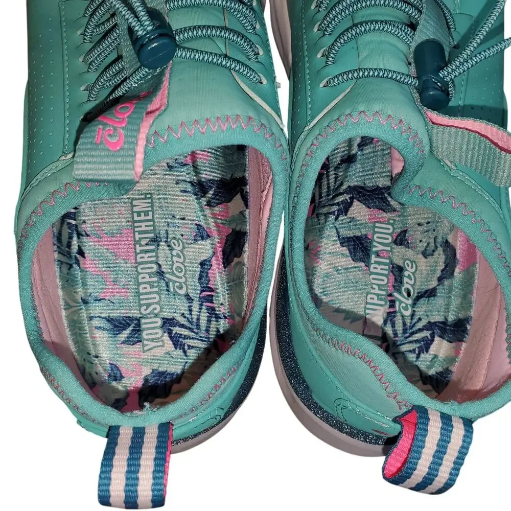 Clove Pacific Palm Limited Edition Healthcare Shoes W9 CL015 Teal  Aqua Medical